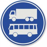 Semn de avertizare pentru benzi de autobuze si camioane